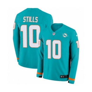 Nike Miami Dolphins #10 Kenny Stills Limited Aqua Therma Long Sleeve NFL Jersey