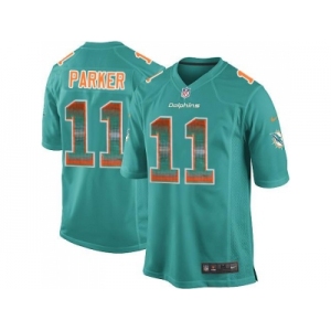 Nike Miami Dolphins #11 DeVante Parker Aqua Green Team Color Men's Stitched NFL Limited Strobe Jersey