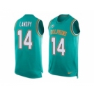 Nike Miami Dolphins #14 Jarvis Landry Aqua Green Team Color Men's Stitched NFL Limited Tank Top Jersey