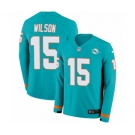 Nike Miami Dolphins #15 Albert Wilson Limited Aqua Therma Long Sleeve NFL Jersey