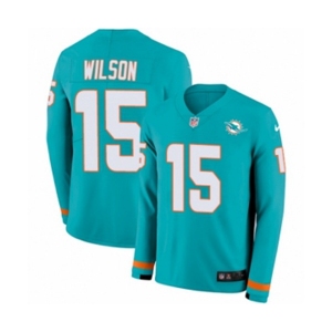 Nike Miami Dolphins #15 Albert Wilson Limited Aqua Therma Long Sleeve NFL Jersey