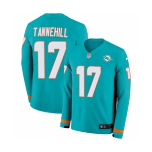 Nike Miami Dolphins #17 Ryan Tannehill Limited Aqua Therma Long Sleeve NFL Jersey