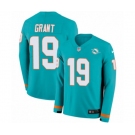 Nike Miami Dolphins #19 Jakeem Grant Limited Aqua Therma Long Sleeve NFL Jersey