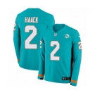 Nike Miami Dolphins #2 Matt Haack Limited Aqua Therma Long Sleeve NFL Jersey