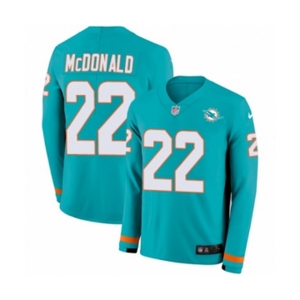 Nike Miami Dolphins #22 T.J. McDonald Limited Aqua Therma Long Sleeve NFL Jersey