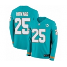 Nike Miami Dolphins #25 Xavien Howard Limited Aqua Therma Long Sleeve NFL Jersey