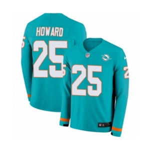 Nike Miami Dolphins #25 Xavien Howard Limited Aqua Therma Long Sleeve NFL Jersey