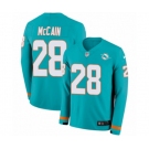 Nike Miami Dolphins #28 Bobby McCain Limited Aqua Therma Long Sleeve NFL Jersey