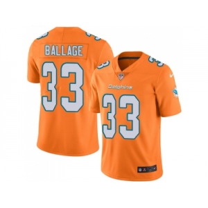 Nike Miami Dolphins #33 Kalen Ballage Orange Men Stitched NFL Limited Rush Jersey