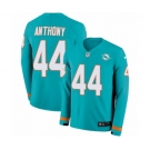 Nike Miami Dolphins #44 Stephone Anthony Limited Aqua Therma Long Sleeve NFL Jersey