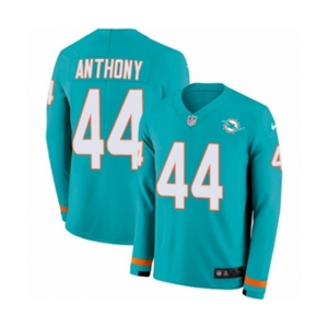 Nike Miami Dolphins #44 Stephone Anthony Limited Aqua Therma Long Sleeve NFL Jersey