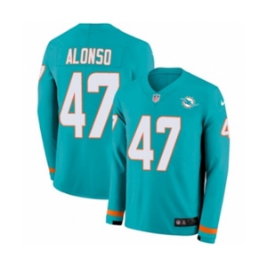 Nike Miami Dolphins #47 Kiko Alonso Limited Aqua Therma Long Sleeve NFL Jersey