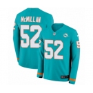 Nike Miami Dolphins #52 Raekwon McMillan Limited Aqua Therma Long Sleeve NFL Jersey