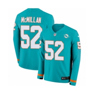 Nike Miami Dolphins #52 Raekwon McMillan Limited Aqua Therma Long Sleeve NFL Jersey