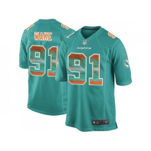 Nike Miami Dolphins #91 Cameron Wake Aqua Green Team Color Men's Stitched NFL Limited Strobe Jersey