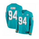 Nike Miami Dolphins #94 Robert Quinn Limited Aqua Therma Long Sleeve NFL Jersey