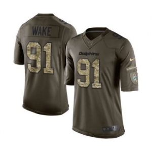 nike nfl jerseys miami dolphins #91 wake army green[nike Limited Salute To Service]