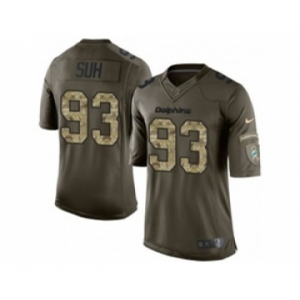 nike nfl jerseys miami dolphins #93 suh army green[nike Limited Salute To Service]