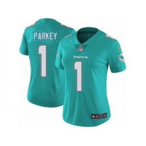 Women Nike Miami Dolphins #1 Cody Parkey Aqua Green Team Color Vapor Untouchable Limited Player NFL Jersey