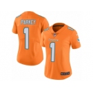 Women Nike Miami Dolphins #1 Cody Parkey Limited Orange Rush Vapor Untouchable NFL Jersey