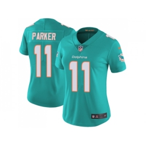 Women Nike Miami Dolphins #11 DeVante Parker Aqua Green Team Color Stitched NFL Vapor Untouchable Limited Jersey