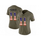 Women Nike Miami Dolphins #11 DeVante Parker Limited Olive USA Flag 2017 Salute to Service NFL Jersey