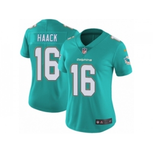 Women Nike Miami Dolphins #16 Matt Haack Aqua Green Team Color Vapor Untouchable Limited Player NFL Jersey