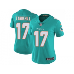 Women Nike Miami Dolphins #17 Ryan Tannehill Aqua Green Team Color Stitched NFL Vapor Untouchable Limited Jersey