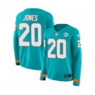 Women Nike Miami Dolphins #20 Reshad Jones Limited Aqua Therma Long Sleeve NFL Jersey