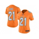 Women Nike Miami Dolphins #21 Frank Gore Orange Stitched NFL Limited Rush Jersey