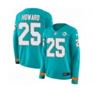 Women Nike Miami Dolphins #25 Xavien Howard Limited Aqua Therma Long Sleeve NFL Jersey