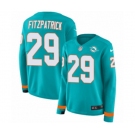 Women Nike Miami Dolphins #29 Minkah Fitzpatrick Limited Aqua Therma Long Sleeve NFL Jersey