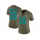 Women Nike Miami Dolphins #30 Cordrea Tankersley Limited Olive 2017 Salute to Service NFL Jersey