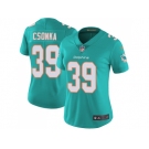 Women Nike Miami Dolphins #39 Larry Csonka Aqua Green Team Color Stitched NFL Vapor Untouchable Limited Jersey