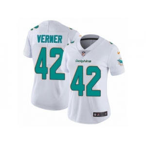 Women Nike Miami Dolphins #42 Alterraun Verner White Vapor Untouchable Limited Player NFL Jersey