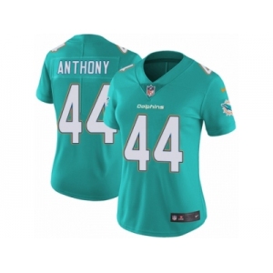 Women Nike Miami Dolphins #44 Stephone Anthony Aqua Green Team Color Vapor Untouchable Limited Player NFL Jersey