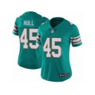 Women Nike Miami Dolphins #45 Mike Hull Aqua Green Alternate Vapor Untouchable Limited Player NFL Jersey