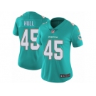 Women Nike Miami Dolphins #45 Mike Hull Aqua Green Team Color Vapor Untouchable Limited Player NFL Jersey