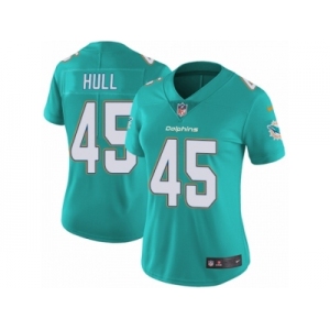 Women Nike Miami Dolphins #45 Mike Hull Aqua Green Team Color Vapor Untouchable Limited Player NFL Jersey