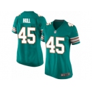 Women Nike Miami Dolphins #45 Mike Hull Game Aqua Green Alternate NFL Jersey