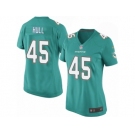 Women Nike Miami Dolphins #45 Mike Hull Game Aqua Green Team Color NFL Jersey