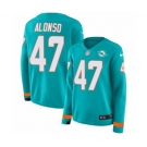 Women Nike Miami Dolphins #47 Kiko Alonso Limited Aqua Therma Long Sleeve NFL Jersey