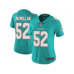 Women Nike Miami Dolphins #52 Raekwon McMillan Aqua Green Team Color Stitched NFL Vapor Untouchable Limited Jersey