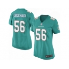 Women Nike Miami Dolphins #56 Davon Godchaux Game Aqua Green Team Color NFL Jersey