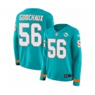 Women Nike Miami Dolphins #56 Davon Godchaux Limited Aqua Therma Long Sleeve NFL Jersey