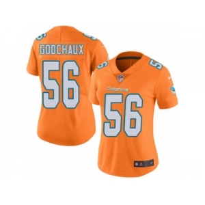 Women Nike Miami Dolphins #56 Davon Godchaux Limited Orange Rush Vapor Untouchable NFL Jersey