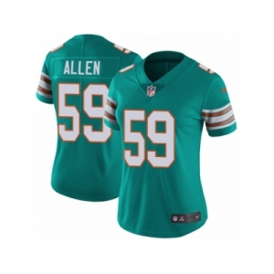 Women Nike Miami Dolphins #59 Chase Allen Aqua Green Alternate Vapor Untouchable Limited Player NFL Jersey