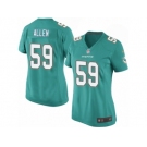 Women Nike Miami Dolphins #59 Chase Allen Game Aqua Green Team Color NFL Jersey