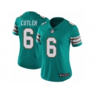 Women Nike Miami Dolphins #6 Jay Cutler Aqua Green Alternate Vapor Untouchable Limited Player NFL Jersey