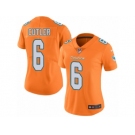 Women Nike Miami Dolphins #6 Jay Cutler Limited Orange Rush Vapor Untouchable NFL Jersey